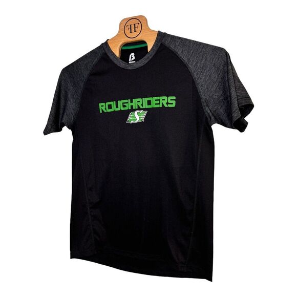 Bulletin‎ Saskatchewan Roughriders Mens Large Shirt Breathable Polyester Black - Picture 2 of 5